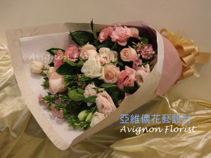 Pink Roses and Lisianthus;
