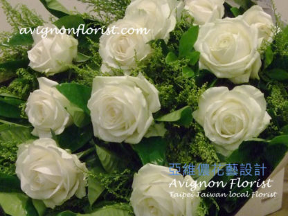 White rose bouquet for delivery Taipei Taiwan