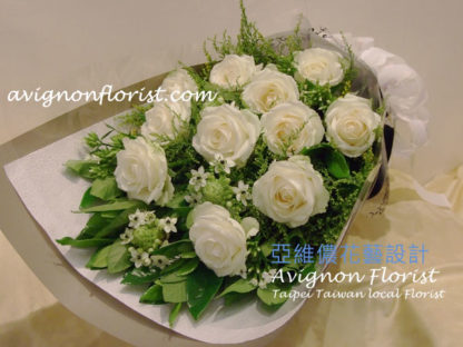 White Rose flower arrangement Taipei Taiwan