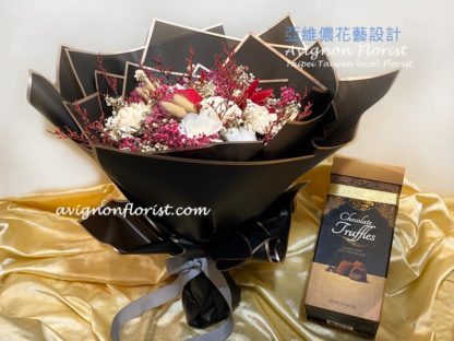 Dried flowers and chocolates
