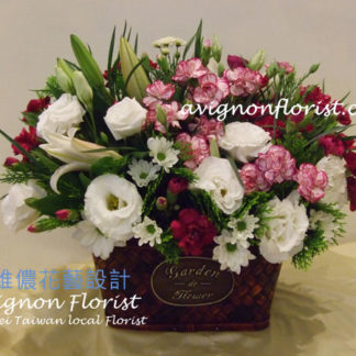Carnation flower basket