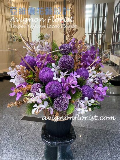 A large arrangement of cut flowers