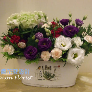 Purple flower arrangement