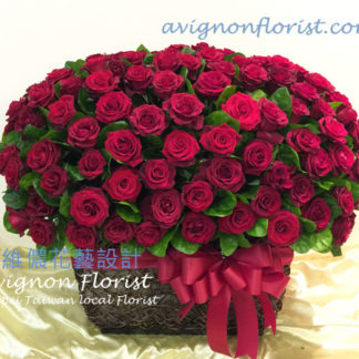 A huge basket of Red Roses | Send flowers to Taipei Taiwan